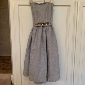 Banana Republic gray strapless dress